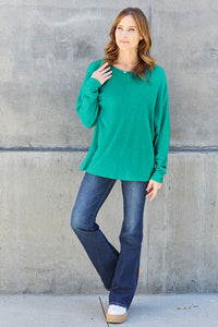 Double Take Round Neck Long Sleeve Top