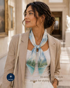 Alpine Waters | 100% Silk Chiffon Scarf