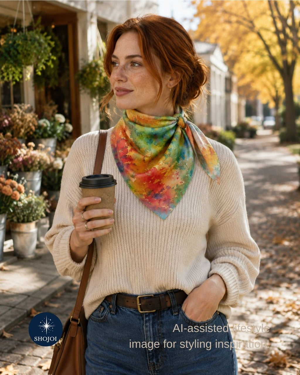 Autumn Glow | 100% Silk Chiffon Scarf