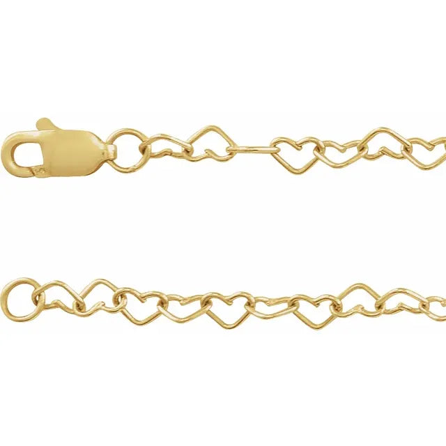 ShoJoi 14K Gold Plated Sterling Silver Heart Chain Anklet