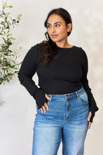 Load image into Gallery viewer, Ribbed Round Neck Long Sleeve Top