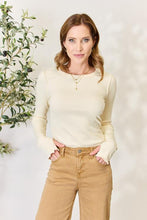 Load image into Gallery viewer, Ribbed Round Neck Long Sleeve Top