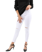 Load image into Gallery viewer, Martin White Slit Knee Denim Jeans