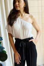 Load image into Gallery viewer, Dress Day Marvelous in Manhattan One-Shoulder Jumpsuit in White/Black
