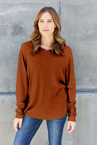 Double Take Round Neck Long Sleeve Top