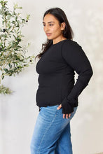 Load image into Gallery viewer, Ribbed Round Neck Long Sleeve Top