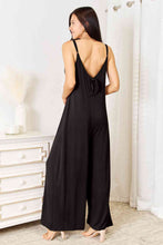 Load image into Gallery viewer, Soft Rayon Spaghetti Strap Tied Wide Leg Jumpsuit