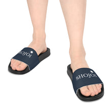 Load image into Gallery viewer, Navy ShoJoi Youth Slide Sandals