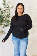 Load image into Gallery viewer, Ribbed Round Neck Long Sleeve Top