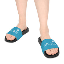 Load image into Gallery viewer, Turquoise ShoJoi Youth Slide Sandals