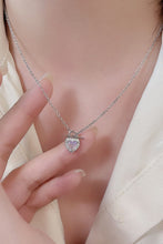 Load image into Gallery viewer, Moonstone Heart Lock Pendant Necklace