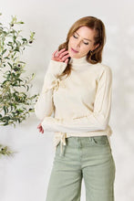 Load image into Gallery viewer, Ribbed Bow Detail Long Sleeve Turtleneck Knit Top