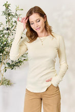 Load image into Gallery viewer, Ribbed Round Neck Long Sleeve Top