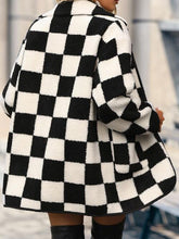 Load image into Gallery viewer, Checkered Button Front Coat with Pockets
