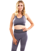 Load image into Gallery viewer, Arleta Seamless Leggings &amp; Sports Bra Set - Grey