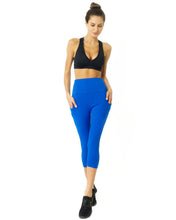 Load image into Gallery viewer, High Waisted Yoga Capri Leggings - Sky Blue