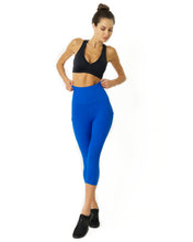 Load image into Gallery viewer, High Waisted Yoga Capri Leggings - Sky Blue