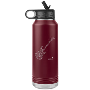Guitar Notes Insulated Stainless Steel Water Bottle