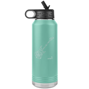 Guitar Notes Insulated Stainless Steel Water Bottle