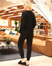 Load image into Gallery viewer, Stacy Loungewear Top &amp; Bottom Set - Black