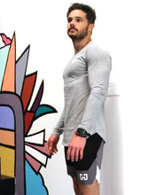 Load image into Gallery viewer, Academy Men&#39;s Long Sleeve Shirt with Double Arrow on Chest - Grey