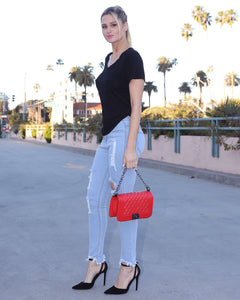 Riverside Women's Faux Leather Bag - Red