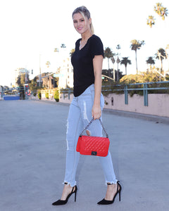 Riverside Women's Faux Leather Bag - Red
