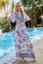 Load image into Gallery viewer, Bohemian Dolman Sleeve Side Slit Maxi Dress