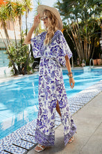 Load image into Gallery viewer, Bohemian Dolman Sleeve Side Slit Maxi Dress