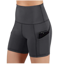 Load image into Gallery viewer, Calcao High Waist Yoga Shorts With Pocket - Grey