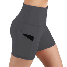 Load image into Gallery viewer, Calcao High Waist Yoga Shorts With Pocket - Grey