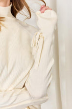 Load image into Gallery viewer, Ribbed Bow Detail Long Sleeve Turtleneck Knit Top