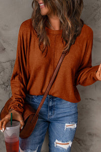 Double Take Round Neck Long Sleeve Top