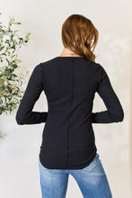 Load image into Gallery viewer, Ribbed Round Neck Long Sleeve Top