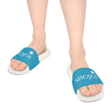 Load image into Gallery viewer, Turquoise ShoJoi Youth Slide Sandals