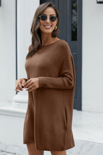 Load image into Gallery viewer, Khaki Oversized Batwing Sleeve Sweater Dress