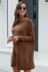 Khaki Oversized Batwing Sleeve Sweater Dress