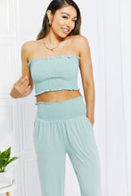 Load image into Gallery viewer, Zenana Full Size Stylish Comfort Smocked Tube Top &amp; Joggers Set