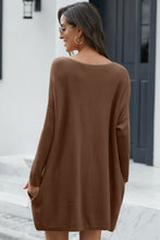 Load image into Gallery viewer, Khaki Oversized Batwing Sleeve Sweater Dress