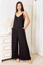 Load image into Gallery viewer, Soft Rayon Spaghetti Strap Tied Wide Leg Jumpsuit