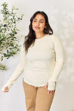 Load image into Gallery viewer, Ribbed Round Neck Long Sleeve Top