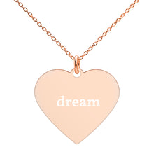Load image into Gallery viewer, Dream Engraved Silver Heart Necklace