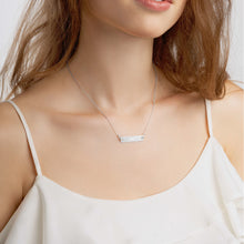 Load image into Gallery viewer, Joy Engraved Silver Bar Chain Necklace
