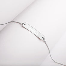 Load image into Gallery viewer, Dream Engraved Silver Bar Chain Necklace