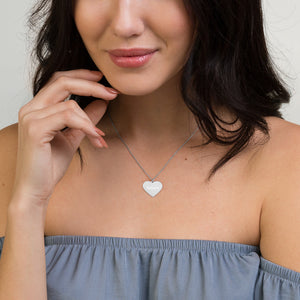 Believe Engraved Silver Heart Necklace