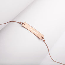 Load image into Gallery viewer, Dream Engraved Silver Bar Chain Necklace