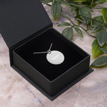 Load image into Gallery viewer, Hope Engraved Silver Disc Necklace