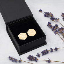 Load image into Gallery viewer, Heart &amp; Arrows Sterling Silver Hexagon Stud Earrings