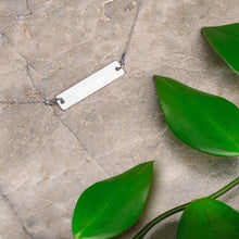 Load image into Gallery viewer, Dream Engraved Silver Bar Chain Necklace