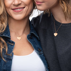 Sisters Engraved Silver Heart Necklace